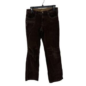 Kuhl women's pants size 6 corduroy brown stretch straight zipper pocket gorpcore